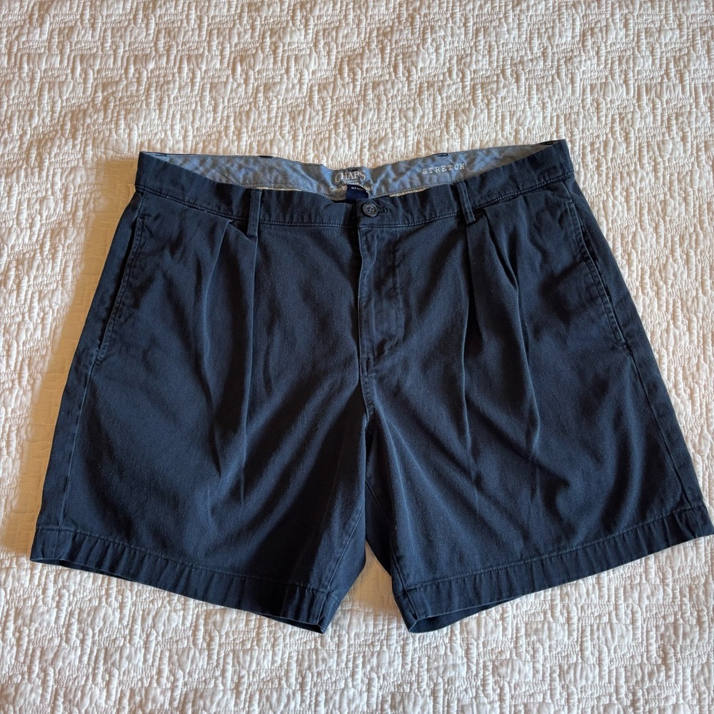 Chaps Blue Flat Front‎ Shorts Classic Tailored Design